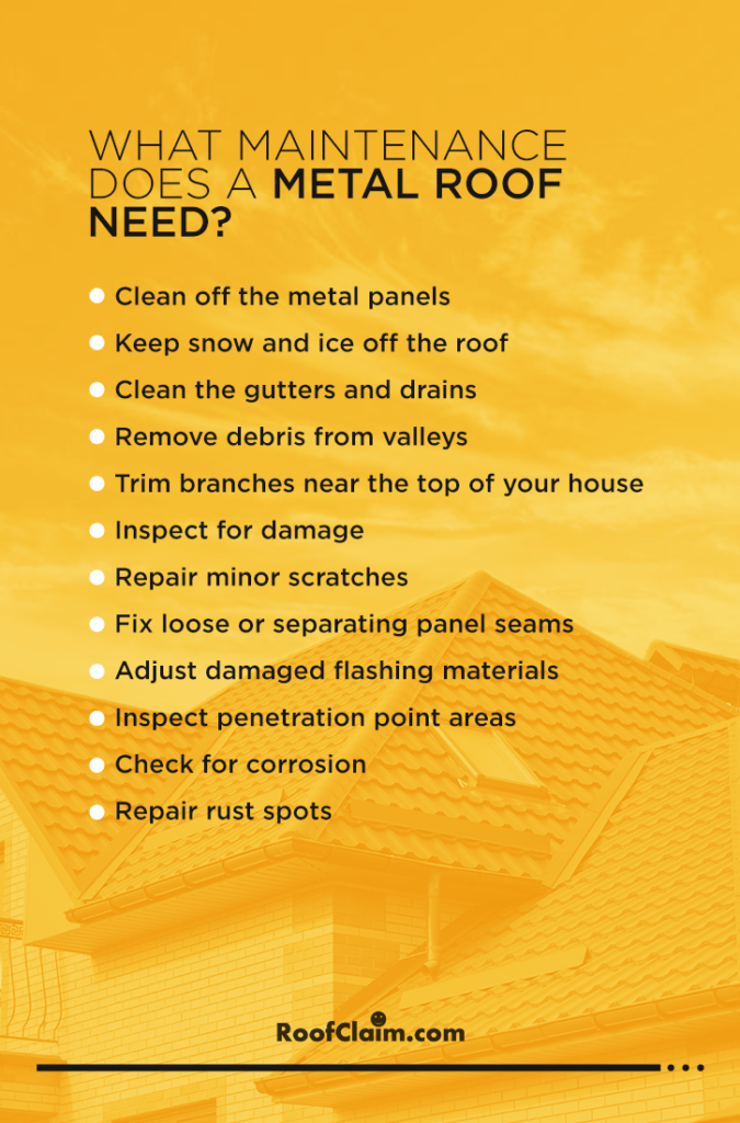 What maintenance does a metal rood need